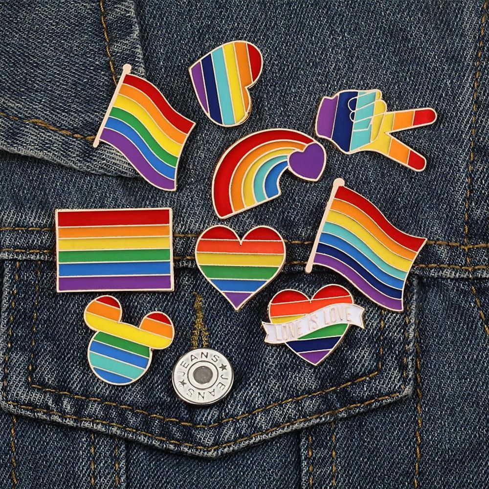 Custom Factory Price Soft Hardflags Emaille Brosche Metall Revers Pin Regenbogen Abzeichen LGBT Gay Pride Pins